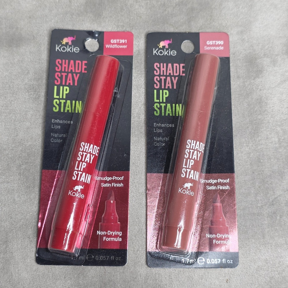 (X2) Kokie Shade Stay Lip Stain Serenade GST390 & Wildflower GST391
